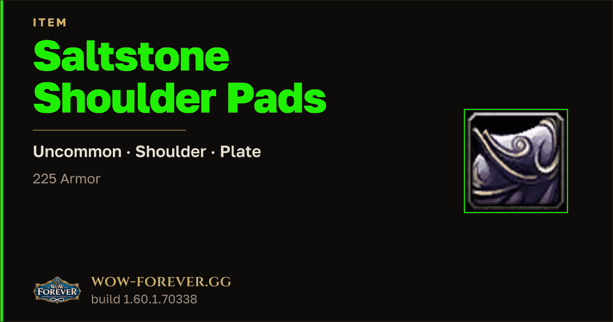 The preview card for Saltstone Shoulder Pads