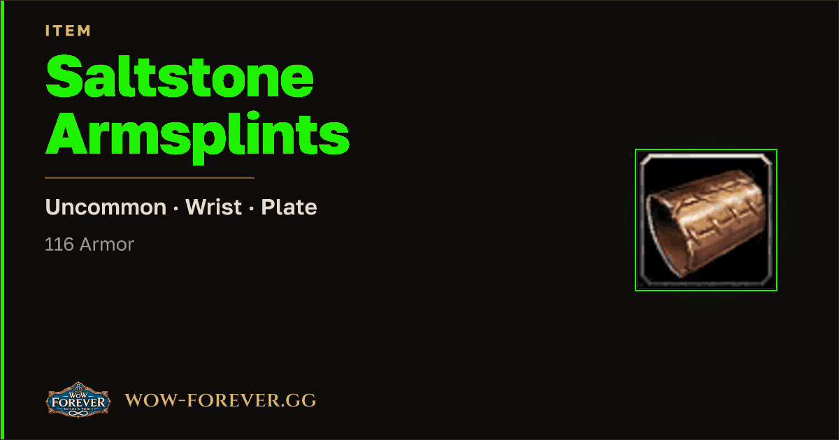 The preview card for Saltstone Armsplints