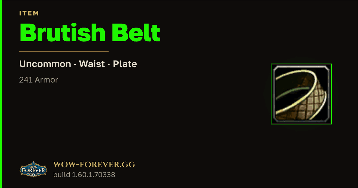 The preview card for Brutish Belt