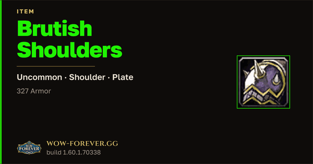 The preview card for Brutish Shoulders