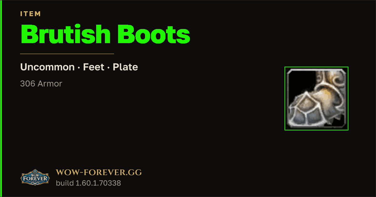 The preview card for Brutish Boots