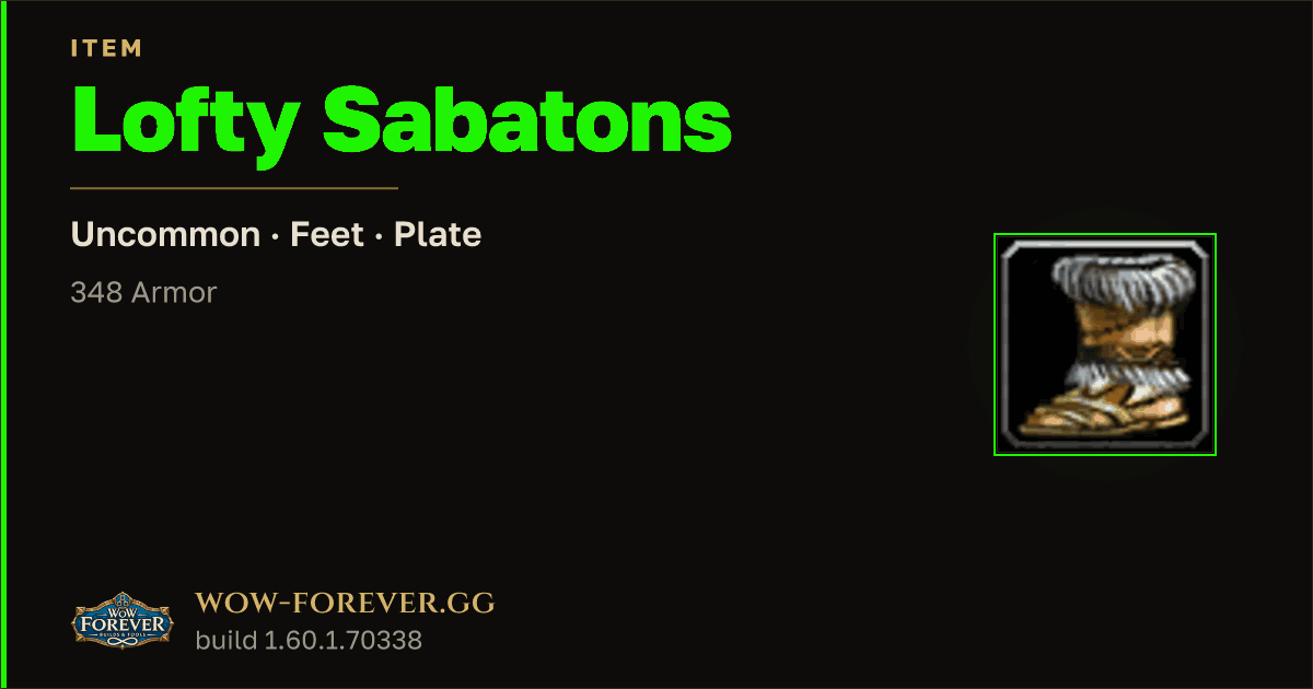 The preview card for Lofty Sabatons
