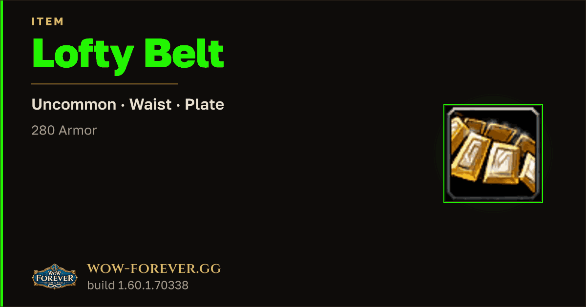 The preview card for Lofty Belt