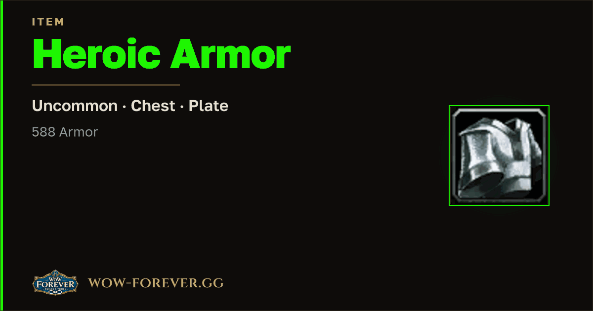 The preview card for Heroic Armor