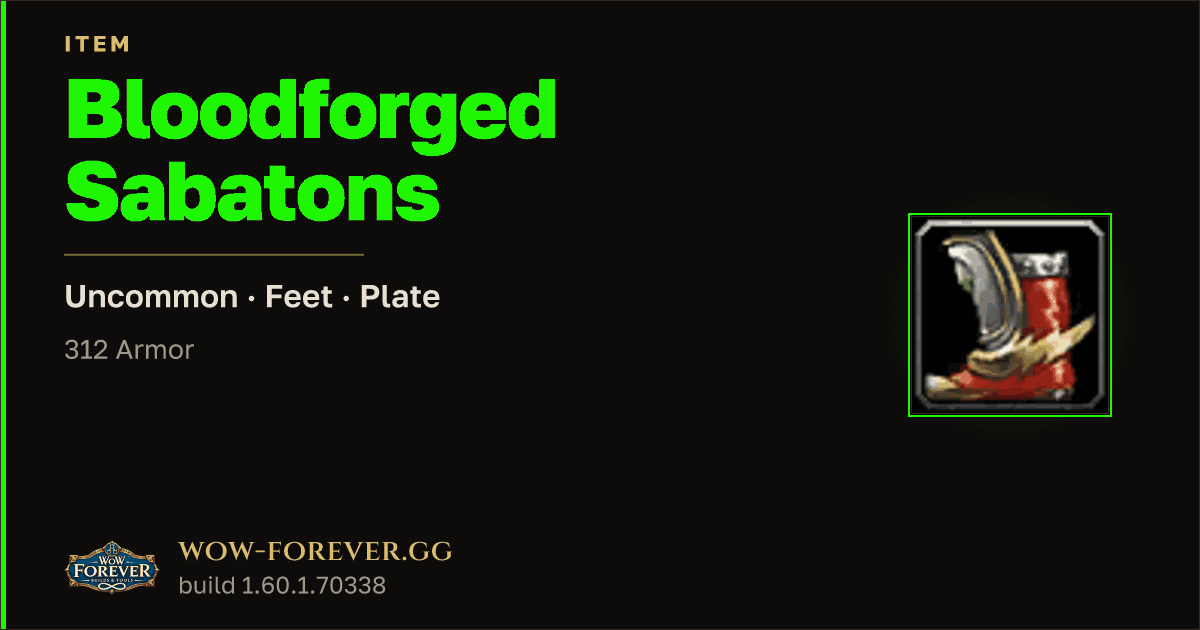 The preview card for Bloodforged Sabatons
