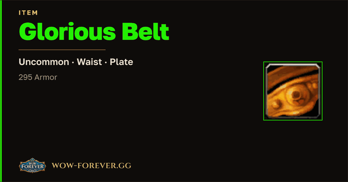 The preview card for Glorious Belt