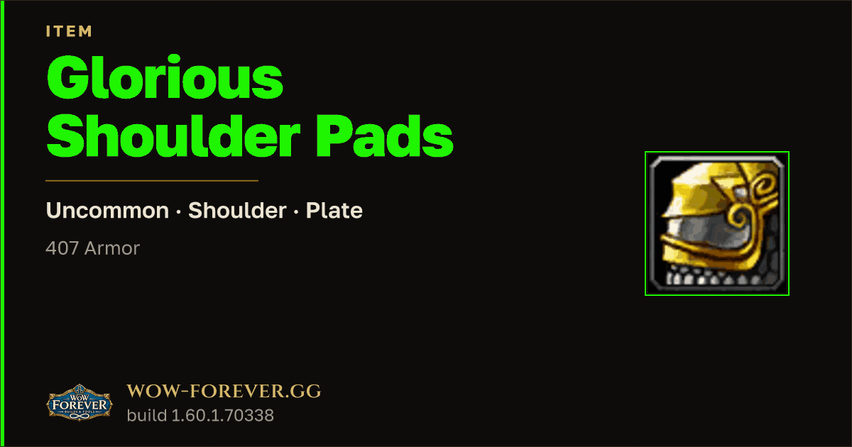 The preview card for Glorious Shoulder Pads