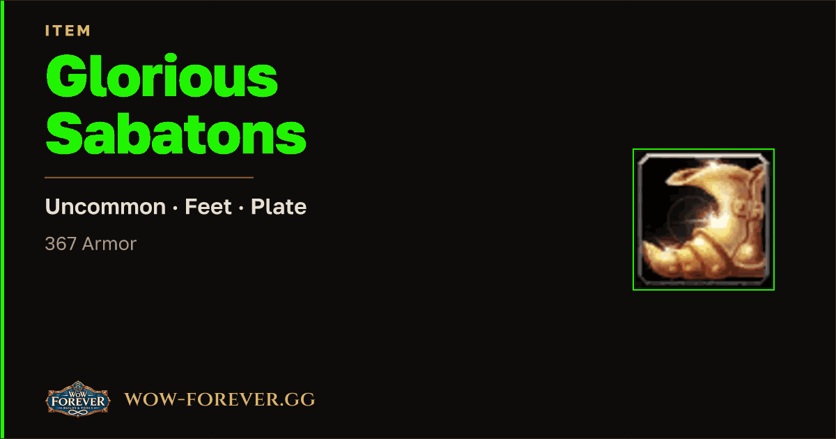 The preview card for Glorious Sabatons