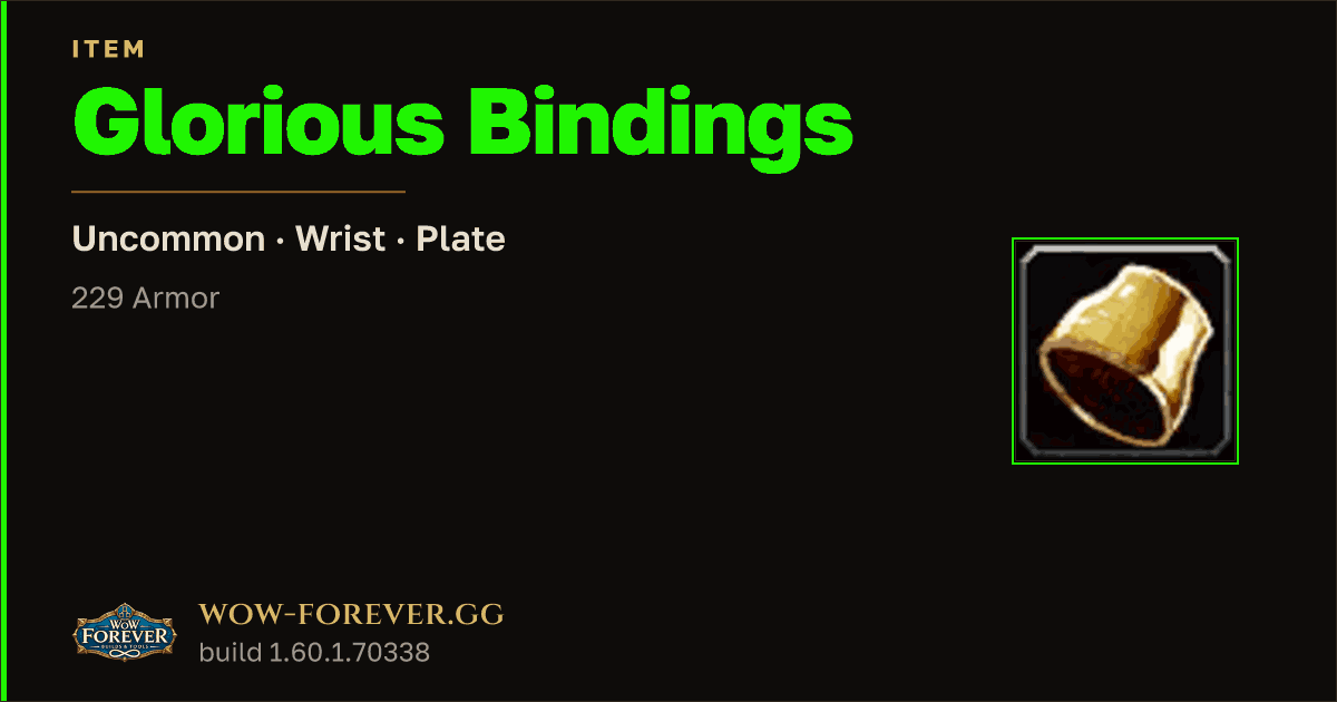The preview card for Glorious Bindings