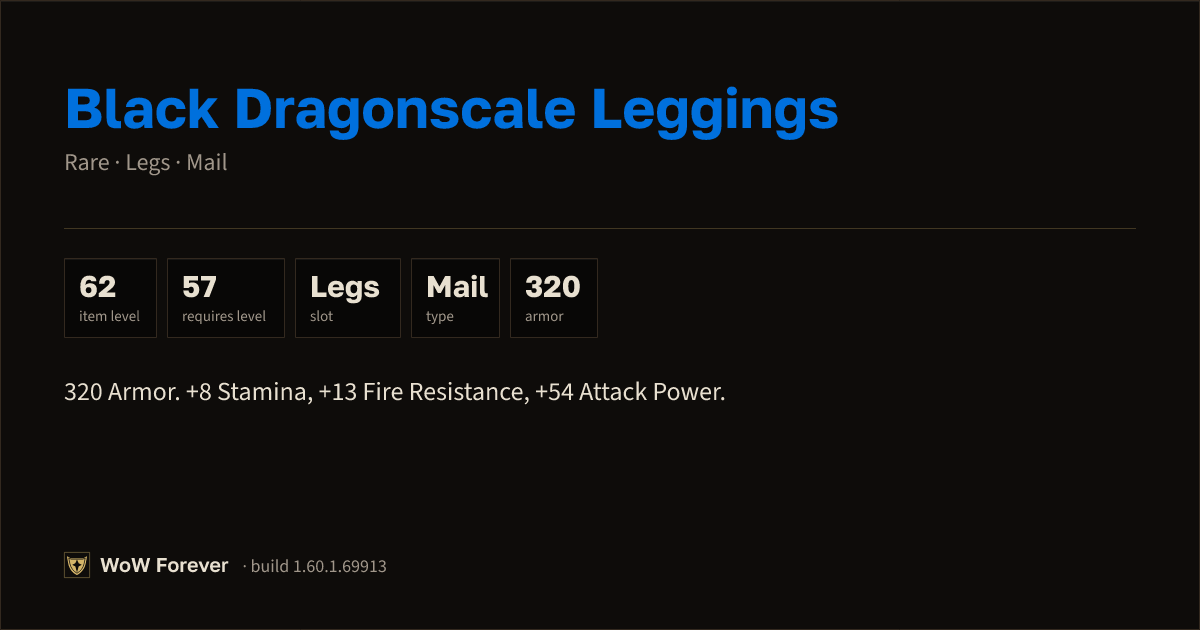 The preview card for Black Dragonscale Leggings - Rare Mail Legs