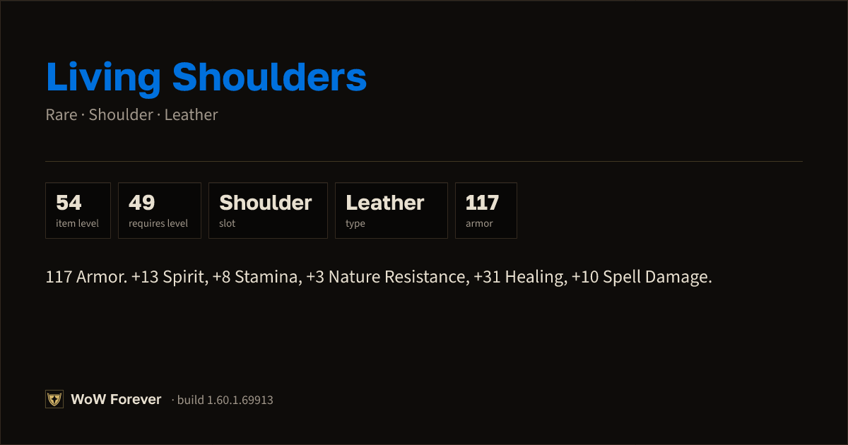 The preview card for Living Shoulders - Rare Leather Shoulder