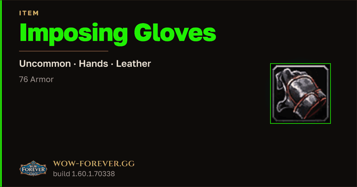 The preview card for Imposing Gloves