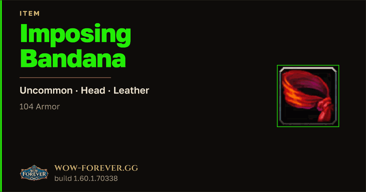 The preview card for Imposing Bandana