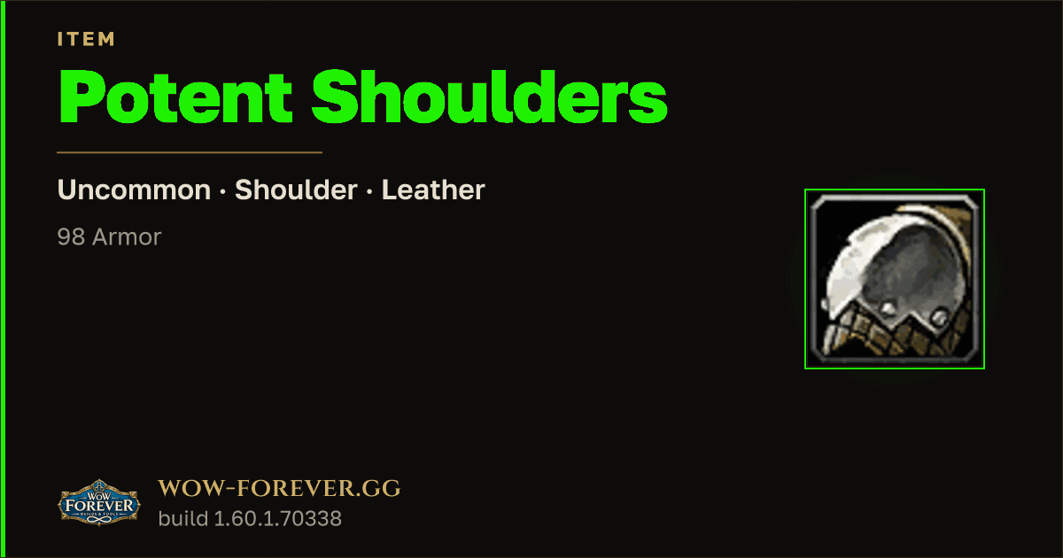 The preview card for Potent Shoulders