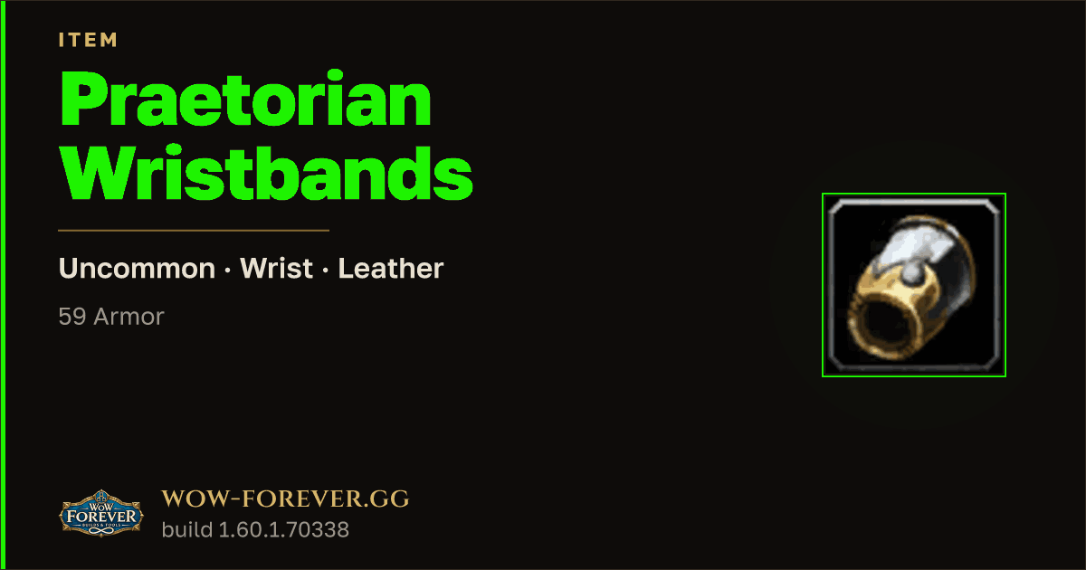 The preview card for Praetorian Wristbands