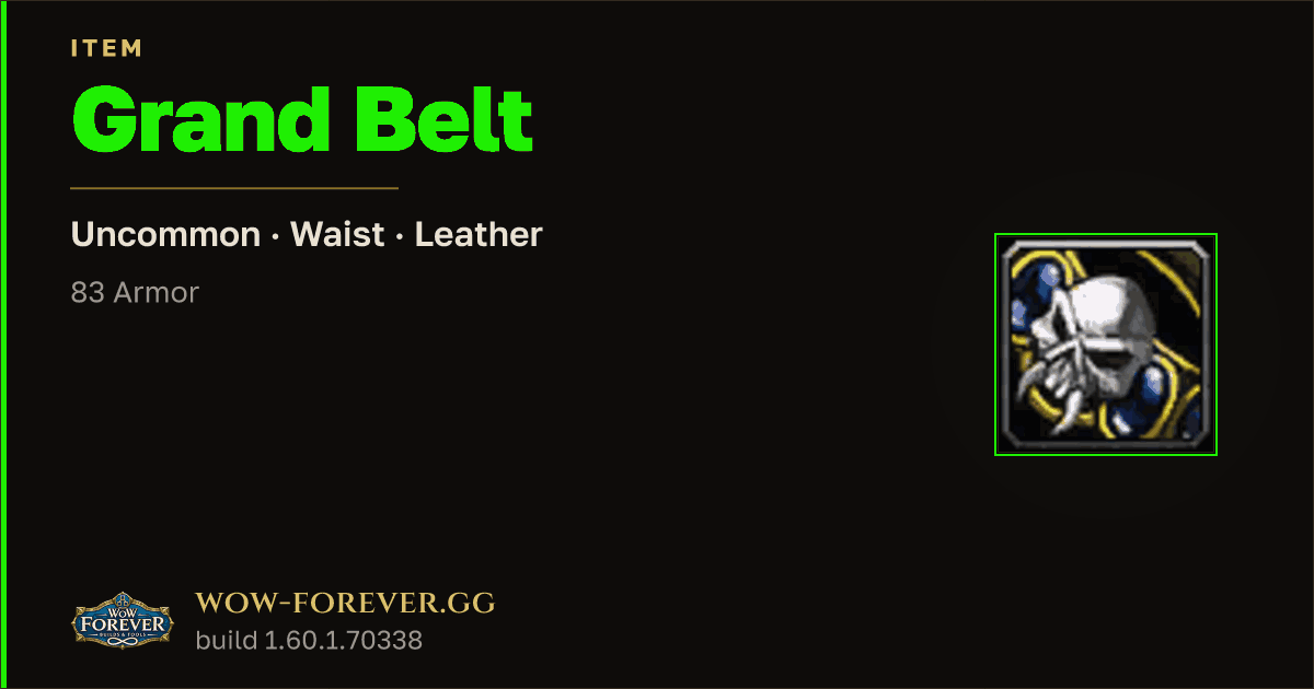 The preview card for Grand Belt