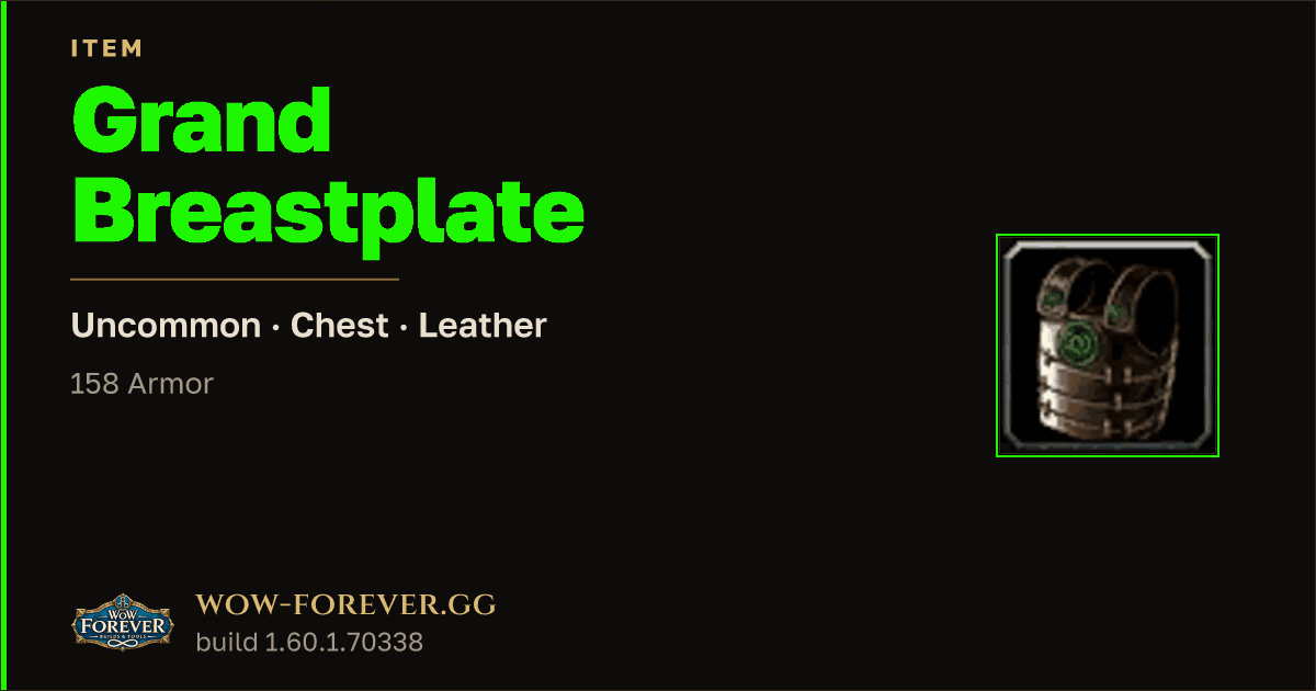 The preview card for Grand Breastplate