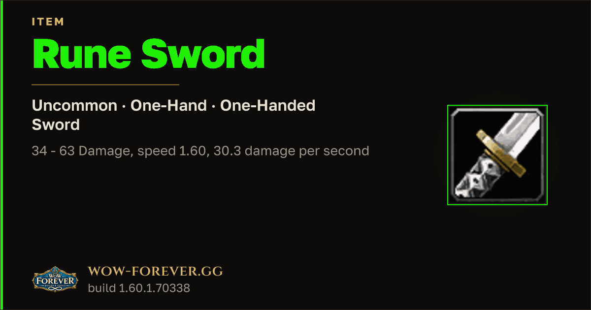 The preview card for Rune Sword