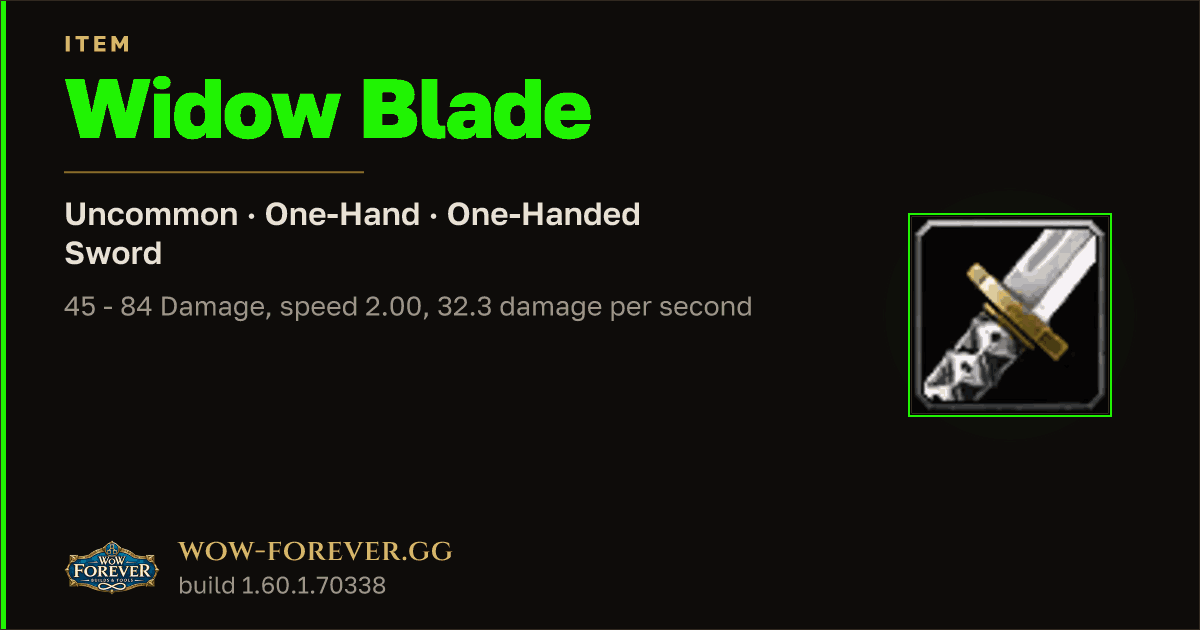 The preview card for Widow Blade