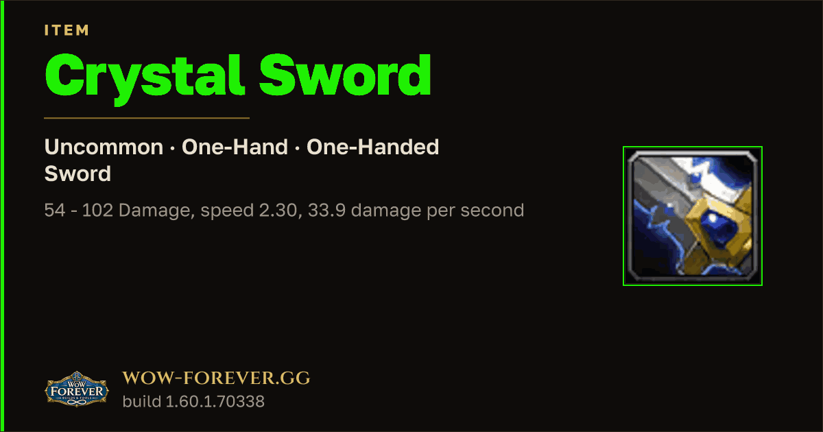 The preview card for Crystal Sword