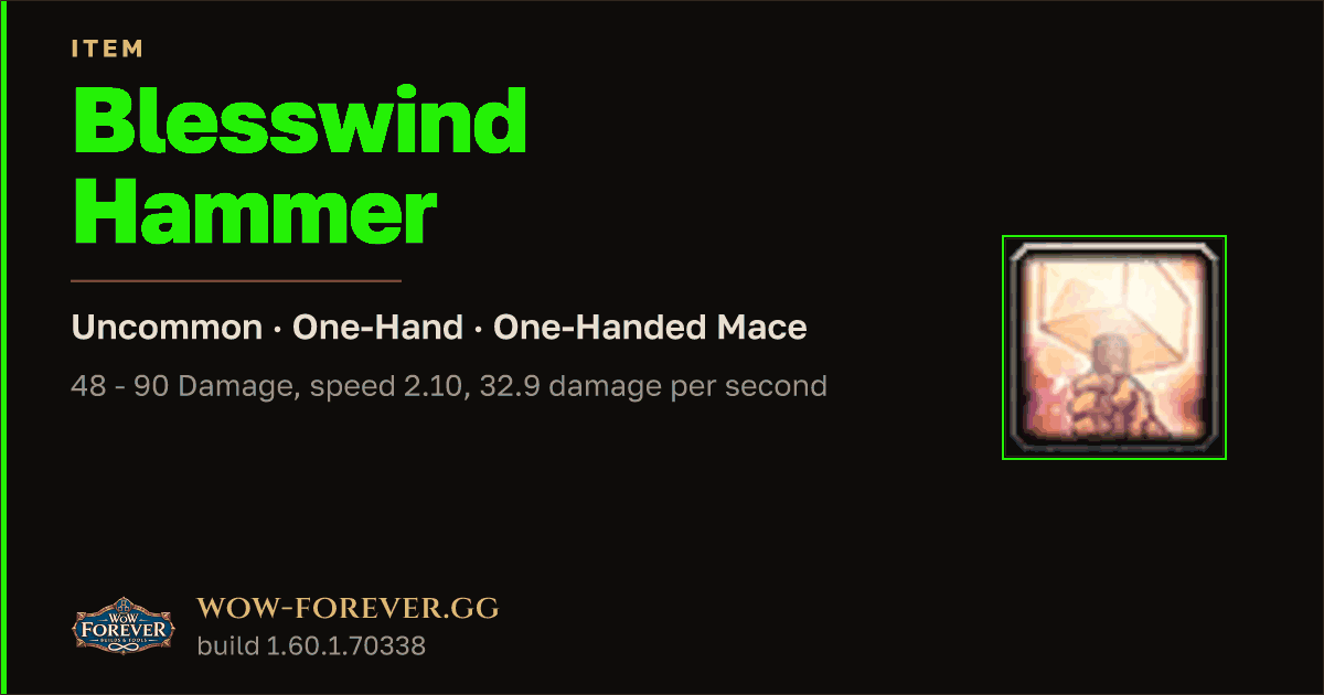 The preview card for Blesswind Hammer