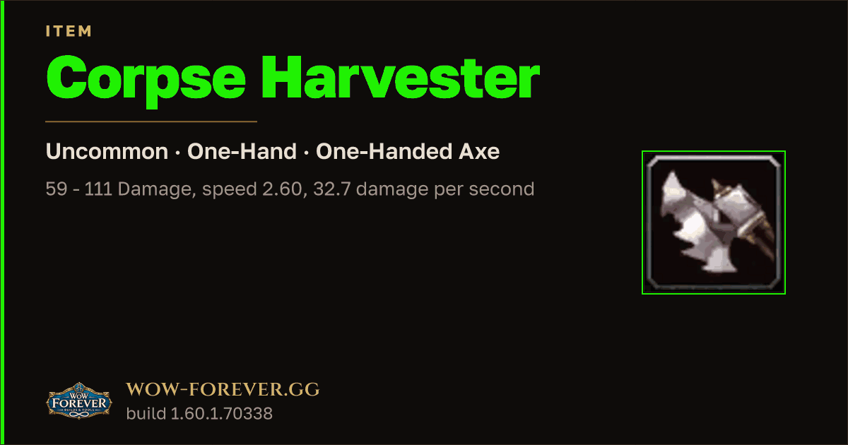 The preview card for Corpse Harvester
