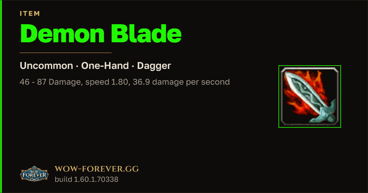 The preview card for Demon Blade