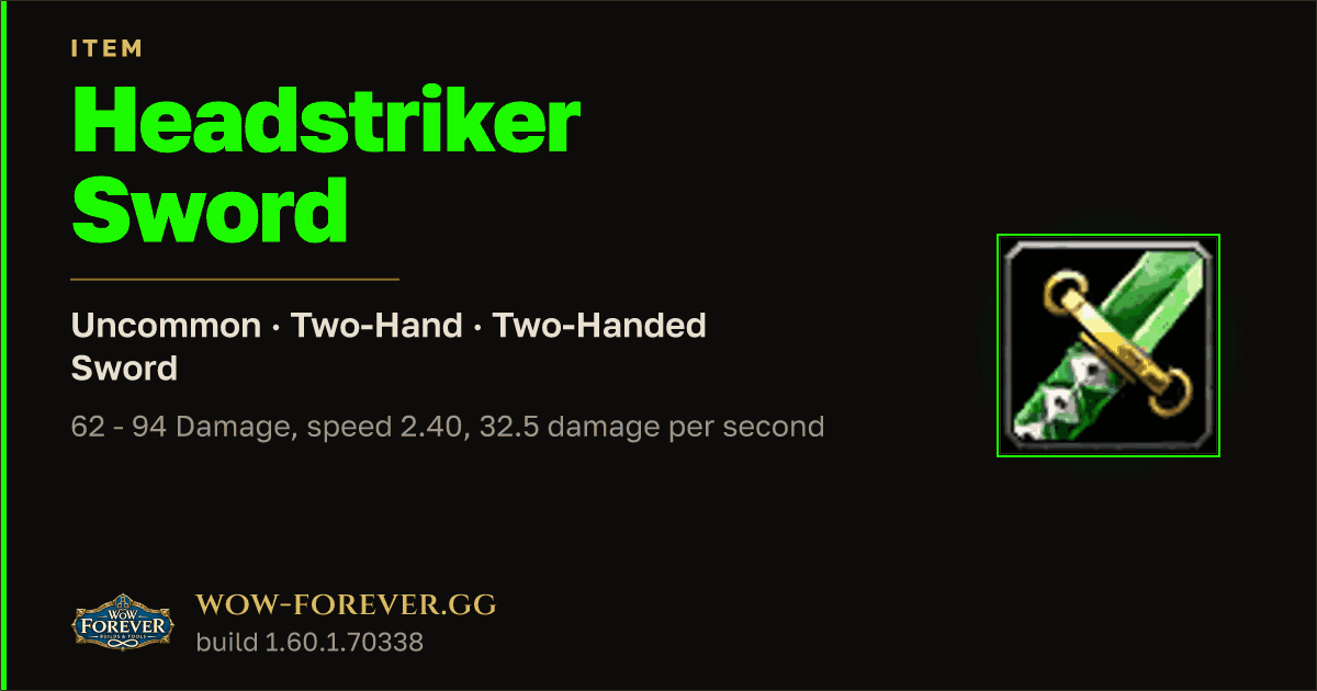 The preview card for Headstriker Sword