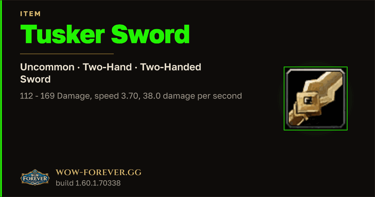 The preview card for Tusker Sword