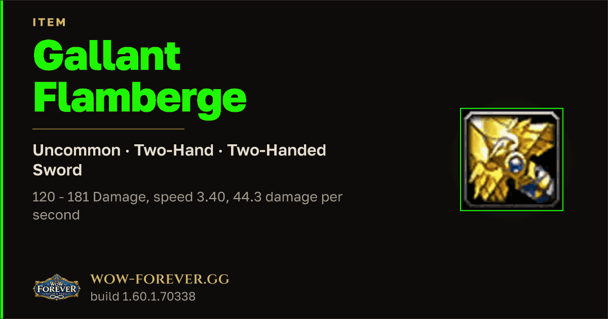 The preview card for Gallant Flamberge