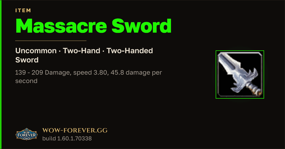 The preview card for Massacre Sword