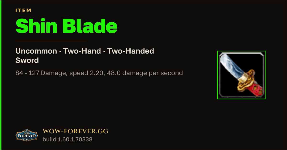 The preview card for Shin Blade