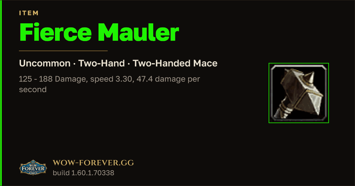 The preview card for Fierce Mauler