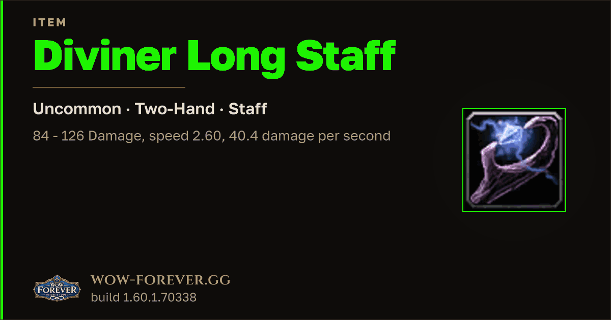 The preview card for Diviner Long Staff