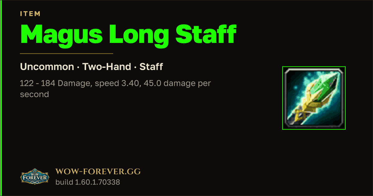 The preview card for Magus Long Staff
