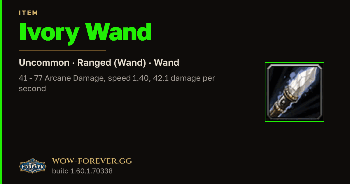 The preview card for Ivory Wand