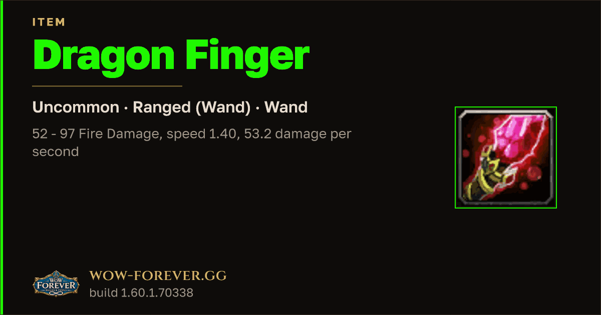 The preview card for Dragon Finger
