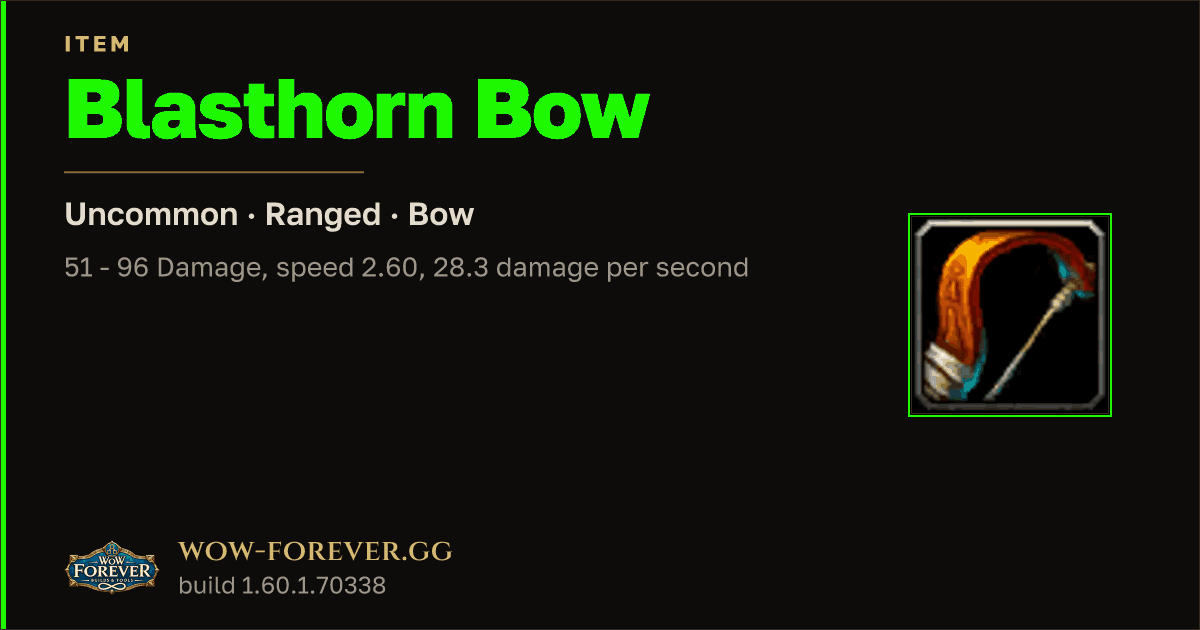 The preview card for Blasthorn Bow