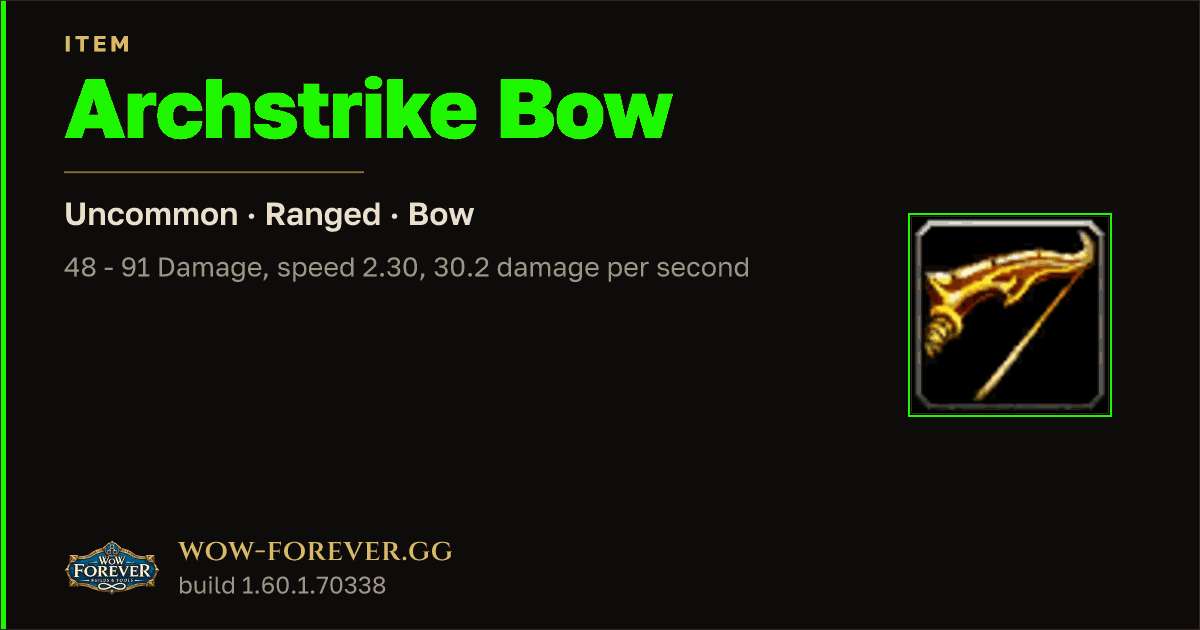 The preview card for Archstrike Bow