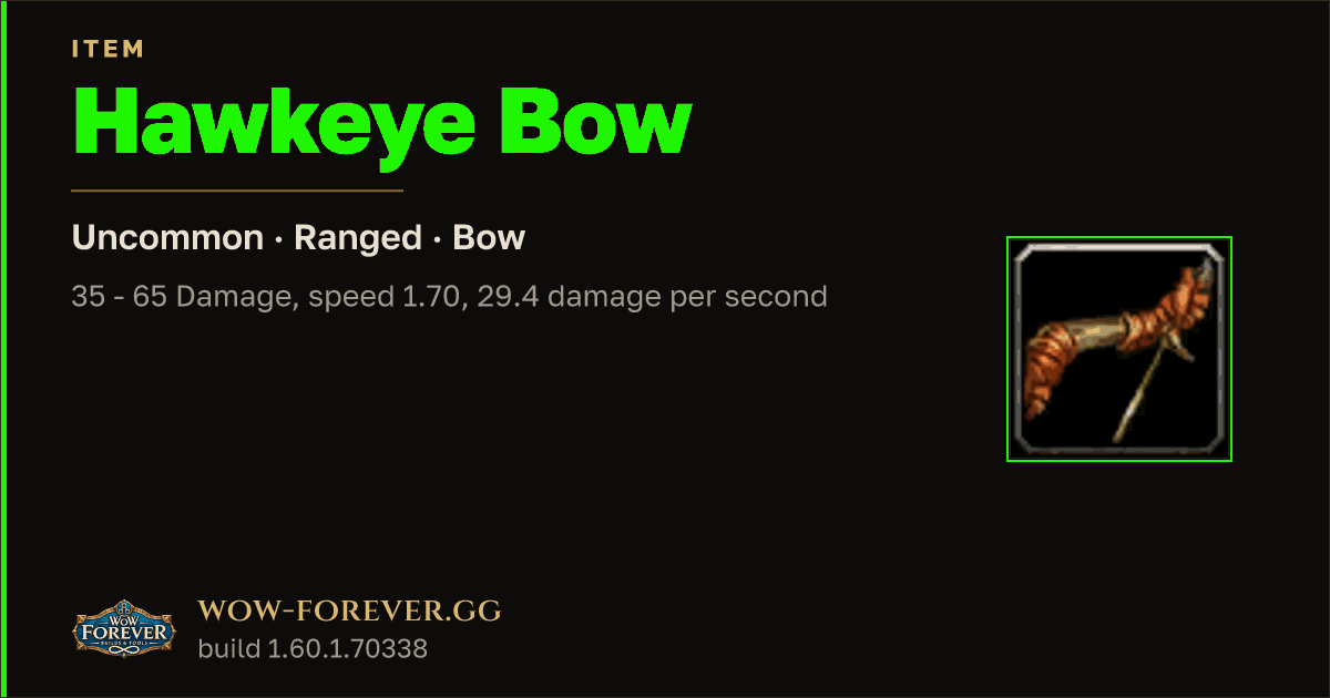 The preview card for Hawkeye Bow