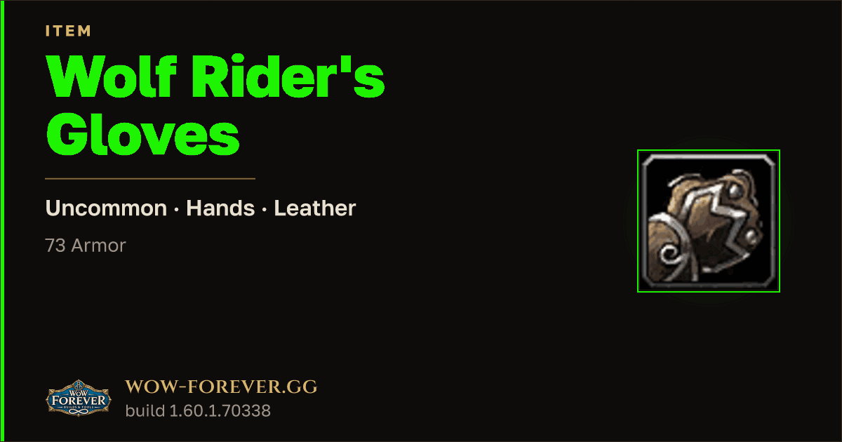 The preview card for Wolf Rider's Gloves