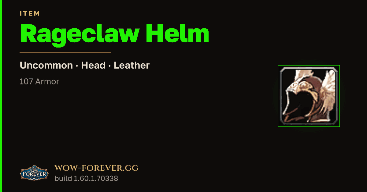 The preview card for Rageclaw Helm