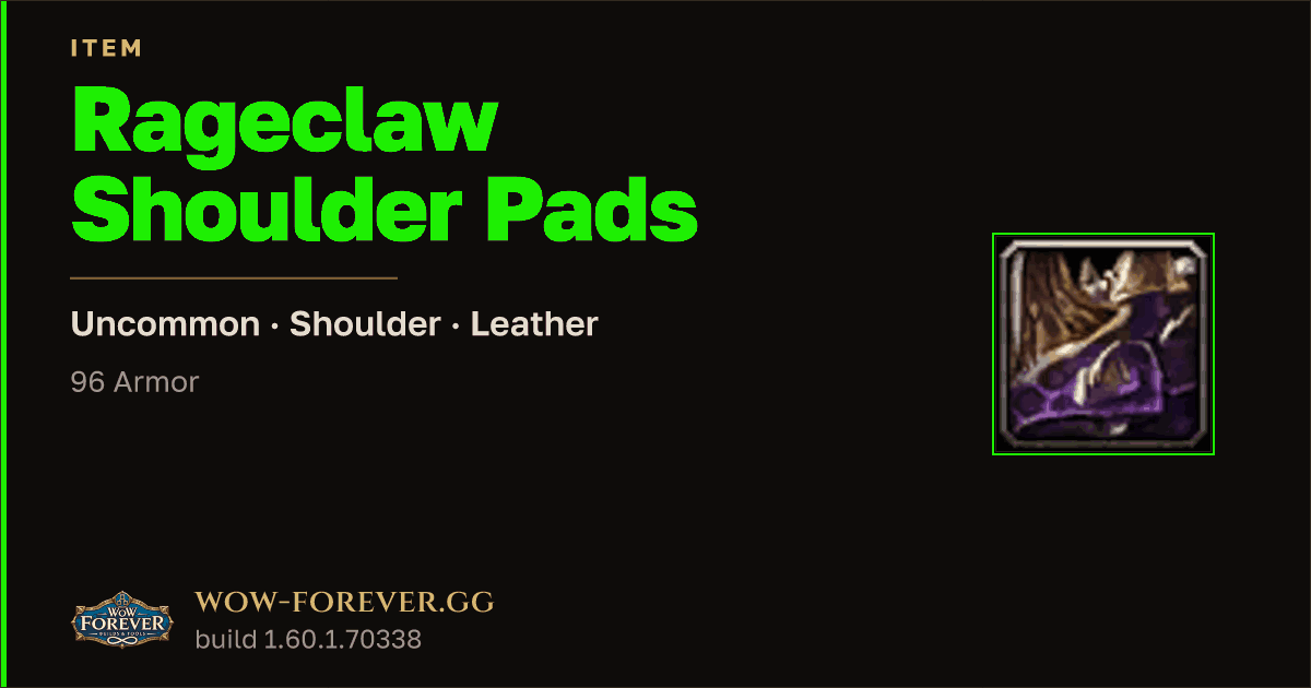 The preview card for Rageclaw Shoulder Pads