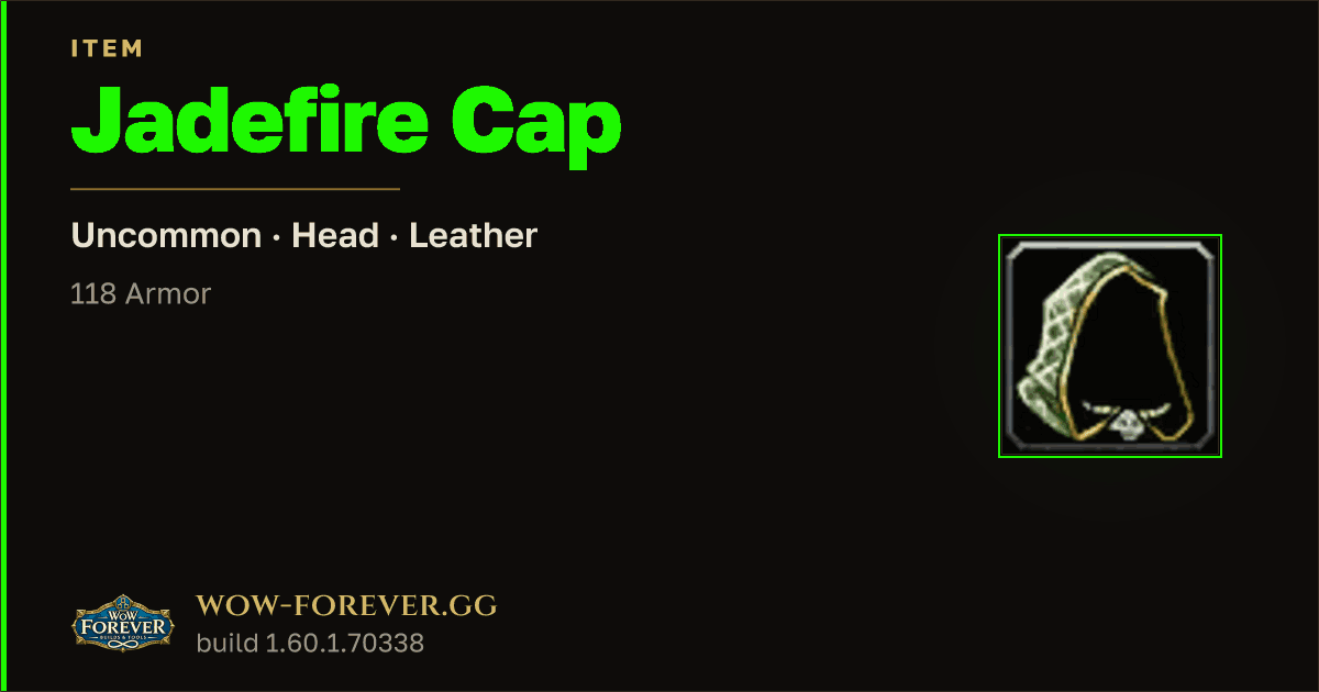 The preview card for Jadefire Cap