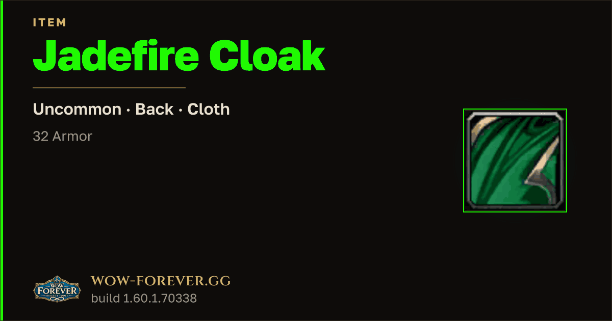 The preview card for Jadefire Cloak