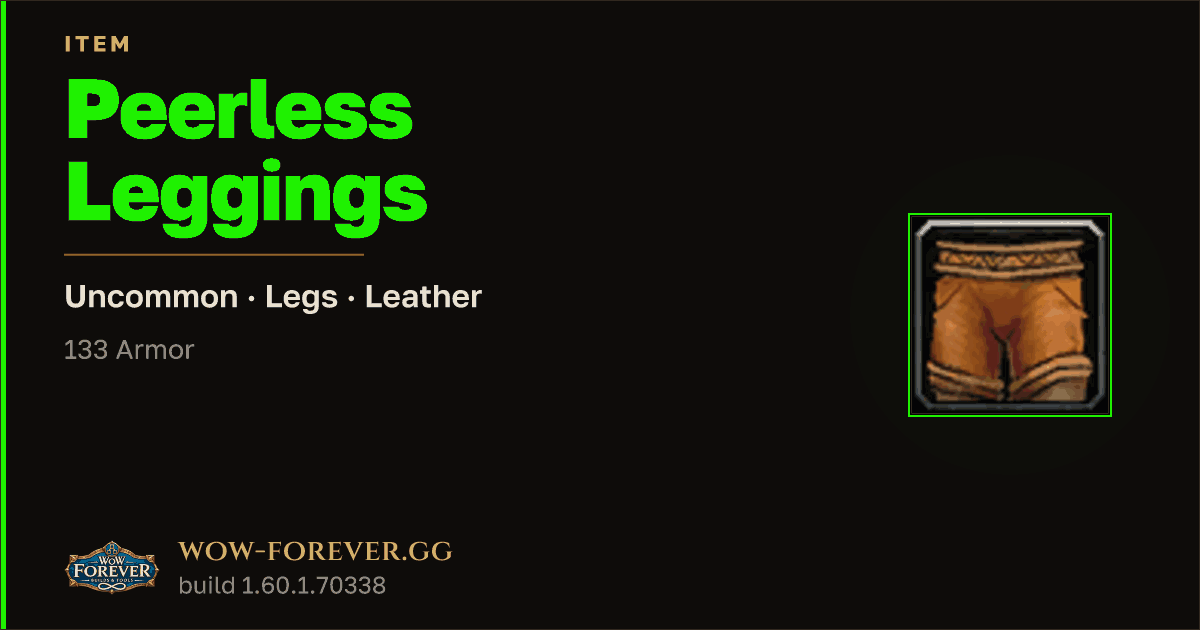 The preview card for Peerless Leggings