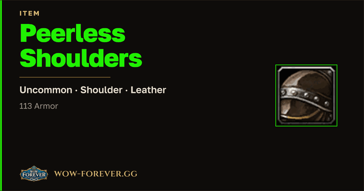 The preview card for Peerless Shoulders