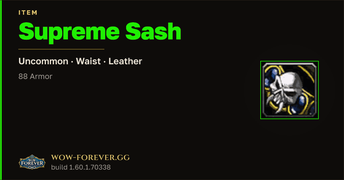 The preview card for Supreme Sash