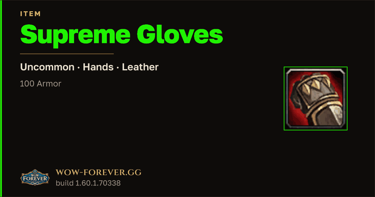 The preview card for Supreme Gloves