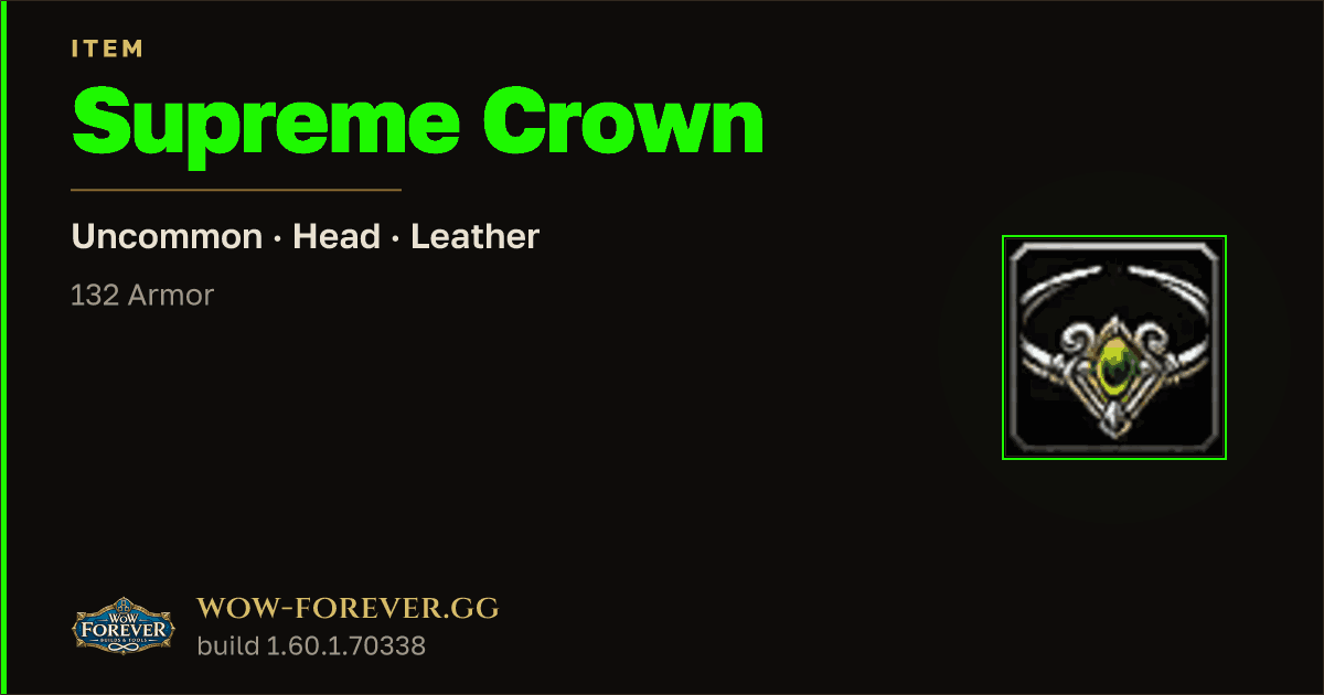 The preview card for Supreme Crown